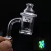 10mm 14mm 18mm Mâle Femelle tuyau de brûleur à mazout 25mm Quartz Banger Nail Flat top avec Cyclone Spinning Carb Cap Terp Pearl pour Dab Rigs Bongs