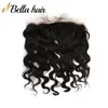 Frontais de renda com base de seda, fechamento de orelha a orelha, cabelo 100% virgem humano, fechamento ondulado, cor natural, couro cabeludo falso, fechamento frontal de renda, cabelo Rmy, cabelo Bella