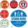 PVC Waterproof Floor Sticker Marking Tape Keep Your Distance 6ft Sign Floor Social Distance Sticker EEA1776