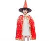 Children's Halloween Kostium Kreator Czarownica Cloak Cape Robe i kapelusz dla chłopca Girl Halloween Party Accesoires 8.3