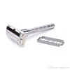 Verstelbare veiligheidsscheermes QShave Mens Scheren Dubbele Edge Classic Safety Razor Blade Blootstelling Zes Niveaus 1 Handvat 1 Blades