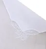 منديل مع تطريز منديل الدانتيل الأبيض لحفل الزواج استخدام مأدبة 100٪ قماش من القطن منديل