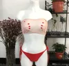 Tube Top Sandy Beach One Piece Badpak Designer Sexy Bikini Transparantie Frenum Hol Bikinis Printing BH-slips Factory Direct Sale