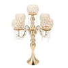 Portacandele in cristallo a 5 bracci Candelabri di nozze Centrotavola Tavolo centrale Candelieri Decorazioni per feste Supporto per lanterna Decorazioni per eventi in argento / oro449