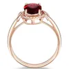 Anelli di cristallo rosso in oro rosa 18 carati per le donne Femme Ruby Gemstone Fidanzamento Zircone Diamante Moda Gioielli per feste Regalo di Natale