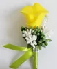 Calla Lilie Boutonniere Blumen Corsage Pin Boutonniere Knopfloch Männer Hochzeitsarmband Brautjungfer Hochzeit Knopfloch Zeuge1