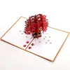 Cartes de voeux 3d Arbres d'érable rouge carte pop-up pour maman femme anniversaire Merci Saint Valentin cadeau enfants en vrac décoration de Noël