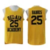 Herren Will Smith Jersey Basketball Der frische Prinz von Bel Air Academy 25 Carlton Banks Grüne Schwarzes Grün anstockte und Nummer