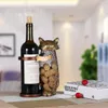 Tooarts Cat Wine Rack Cork Container Butelka Uchwyt wina Kuchnia Bar Wyświetlacz Metal Craft Gift Handcraft Animal Stand