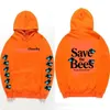 Fashion-Hoodies Bees Printing Sweater Flower Boy Hoodie Sweatshirt Fashion High Street Brand Långärmad Mens Top Spara Bees Hooded