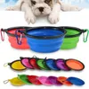 Składany Pet Feeding Bowl Travel Dog Cat Składany Pop Up Compact Travel Silikonowe podajnik naczynia Pojemnik na żywność Kontener spożywczy 100 sztuk OOA6206