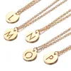 Guldpläterade initiala bokstäver halsband män kvinnor 26 a-z alfabet rostfritt stål hängen halsband för tjejer mode länk kedja smycken