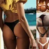 Sexy feminino biquíni tanga inferior brasileiro v atrevido ruched semi banho beachwear1224396