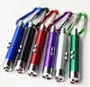 Porte-clés porte-clés LED Mini lampe de poche Torche en alliage d'aluminium Crochet mousqueton Éclairage UV 3 en 1 Faisceau laser Pointeur stylo lampes de poche torche