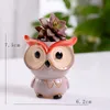 Ceramics Flowerpot Cartoon Owl Mini Thumbs Garden Pot For Home Decoration Succulent Plants Flowerpots Free DHL 519