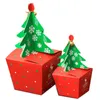 20 PCs Lot Weihnachtsbaumform Geschenkbox mit gebundenen Bells 3D Candy Box Paket Cartoon gedrucktes Handwerk rote Verpackungspapier Box293v6806998