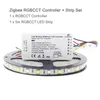Zigbee RGBCCT LED قطاع الضوء الذكية للماء SMD 5050 12V 5M LED شريط الشريط الشريط zll ربط تحكم العمل مع أليكسا صدى