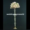 Novo estilo de decoração de casamento por atacado de ouro crytal tall flower stand centerpieces mesa de casamento decoração do evento para o casamento 1086
