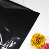 Varios tamaños, 100 unidades, bolsas de paquete Mylar de papel de aluminio negro brillante con ventana ovalada, bolsas de almacenamiento de alimentos con cierre de cremallera, 277W