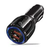 Szybki ładunek QC3.0 Dual USB Car Charger 5 V 3.1A 2.4A Ładowarki zasilacze do XR x MAX 11 12 Pro Max 13 Samsung Note 20 S21 S10 HTC Android Telefon GPS