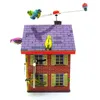 Adult Collection Retro Wind up toy Metal Tin rotating bird alarm clock bird house Clockwork toy model figures gift vintage toys SH1389364