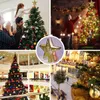 Luz de natal led luz noturna meteoro estrela de cinco pontas lâmpada árvore topper decoração ue eua reino unido plug 220v para atmosfera de natal lighting252g