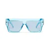 الجملة-Square النظارات الشمسية النساء العلامة التجارية مصمم المتضخم التدرج الأزرق الأسود الأزياء شفافة وحساسة نظارات شمسية UV400