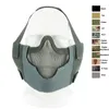 Outdoor Tactical Airsoft Maska Strzelanie Sprzęt ochronny V8 Metalowa siatka druciana Pół twarzy NO03-005