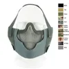 Açık Taktik Airsoft Maske Çekim Koruma Gear V8 Metal Çelik Tel Mesh Yarı Yüz No03-005