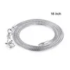 925 Sterling Silber Schlangenkette Halsketten für Frauen Anhänger Halskette Schmuck Zubehör Herstellung Karabinerverschluss Größe 1,2 mm Länge 10" - 30"