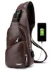 Designer-Men's Crossbody Bags Men's USB Chest Bag Designer Messenger bag Leather Shoulder Bags Diagonal Package 2018 new Back Pack
