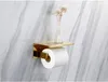 Матовый sus304 из Золото держатель для туалетной бумаги с полкой вспомогательное оборудование оборудования ванной комнаты держатель ткани черный / хром / белый цвет
