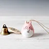 Pendentif créatif en céramique avec cloche carillons éoliens, suspension d'intérieur, ornement de voiture, cloche à vent, chaton mignon, décoration de porte de chambre à coucher