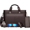 Aktentaschen Aktentasche Klassisches Design 5 Stück Handtasche für Mann Business Computertasche Herren Bürotaschen Reisearbeit Laptop Schulter 206t