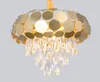 LED-Licht Luxus-Kristall-Kronleuchter für Wohnzimmer Küche Lampe Gold polierter Stahl Kristallen Hängelampe AC110-240V MYY