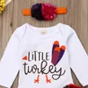 Turkey Thanksgiving Clothes Set Baby Girl Long Sleeve Autumn Romper Tulle Skirt Headband Clothes Outfit Set