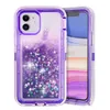 Luxury Crystal Liquid Glitter Fancy Designer Telefon Fodral 3in1 Quicksand Defender Cover för iPhone 12 Mini Pro Max Tillbehör