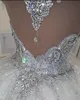 Sexy Nowy Projektant Arabski Dubaj Księżniczka Suknia Balowa Suknie Ślubne Koraliki Kryształy Rhinestone Court Train Suknie Ślubne Vestido De Novia