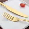 골드 식기 세트 결혼식 호의 골드 커터 세트 식기 세척기 안전 광택 골드 Flatware 스테인레스 스틸 세트 도매