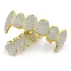 Hip Hop Grillz Glaring Zircon Micro Pave Dental Grills Fashion Men Women 18K Gold Plated CZ Diamond Teeth Brace