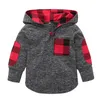 Baby Floral Lattice Hoodies Sweatshirt Barn Boys Flickor Plaid Toppar 2019 Vår Höst T-shirts Mode Kids kläder C5814