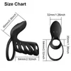10 Modes Penis Testicle Lock Ring Vibrator Adult Sex Toys For Men Ejaculation Delay Clitoris Stimulation Penis Enlargement Male Y19070302