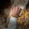 2 pezzi/set braccialetto di lusso braccialetto da uomo/fascino/oro/acciaio inossidabile/bracciali per donne bracciali con zirconi sfera gioielli femme Regalo, vacanze, San Valentino, Padre