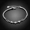 Elegant Designed Bracelets S925 Silver Plated Hearts And Angel Wings Shape Charm Bracelet Accessories Classic Valentine's Day Gift POTALA365