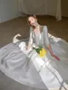 하프 슬리브 새틴 웨딩 드레스 2020 국자 목 비치 웨딩 드레스 아이보리 화이트 간단한 신부 드레스
