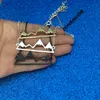 Hollow Mountain Peak Pendant Necklace with Silver Gold Chain Fashion hip hop jewelry for Women Men Gift Drop Ship