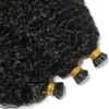 Peruvian I Tip Hair Extensions Custom Kinky Curly 100 Strands Pre Bonded Stick I tip Keratin Fusion Human Hair Extension7277886