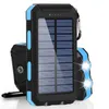 20000MAH NOVEL SOLAR POWERBANK Vattentäta kraftbanker 2A Output Cell Phone Portable Laddare