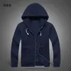 Veste polo pour hommes, sweat-shirt à capuche, couleur unie, décontracté, broderie d'animaux, vestes de sport, fermeture éclair, manches longues, Z9JA