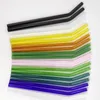 Färgglad glasstrå 0,8 x 20 cm Miljövänligt böjt färgglada återanvändbara glasstrån handgjorda miljövänliga hushållsglasrörsrörsrör